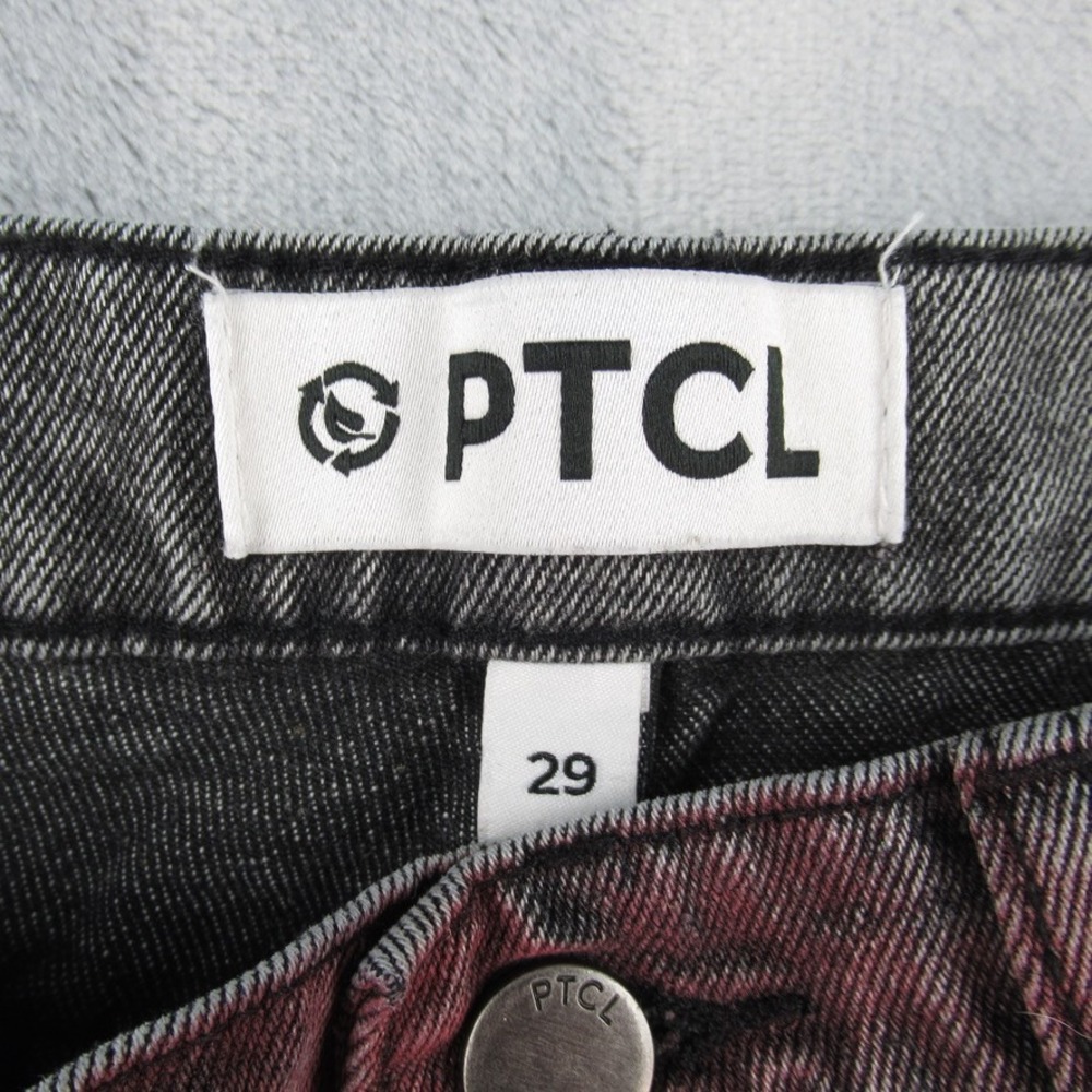 PTCL Ethikal Brand Straight Leg Jeans Red Black Acid Wash Size 29 PL1985BROD - Picture 2 of 14